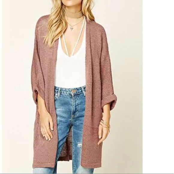 Forever 21 Sweaters - Mauve Knit Cardigan